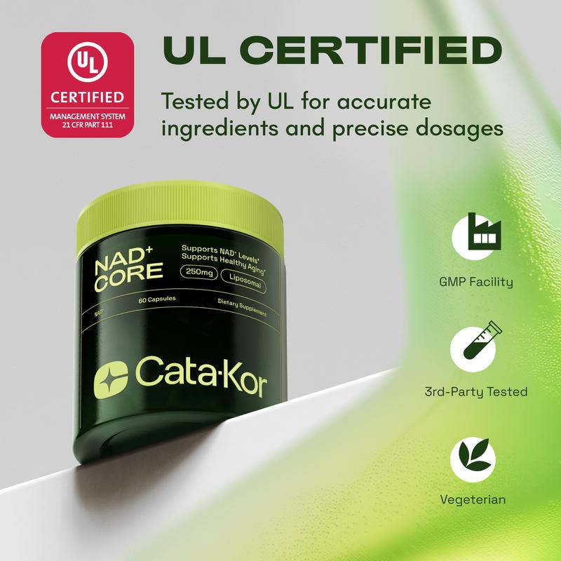 Cata-Kor NR900 - Suplemento de NAD+ para combatir el envejecimiento cutáneo, aumentar la energía y la concentración